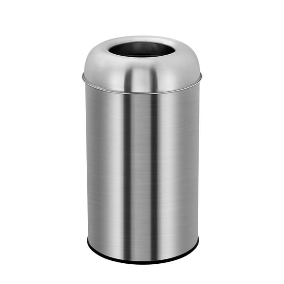 Open Top Trash Can, Commercial Grade Stainless Steel Garbage Can with Removable Inner Bucket, Outdoor Indoor Space-Saving Industrial Waste Container for Home, Office, Restaurant