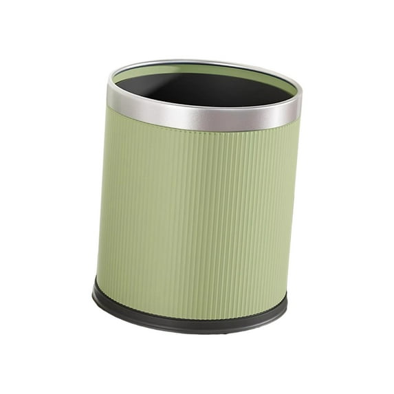 Open Top Trash Can Kitchen Trash Bin Dustbin Rustic Waste Container Waste Can Garbage Can for Home Dining Room Dorm Farmhouse Cream Green