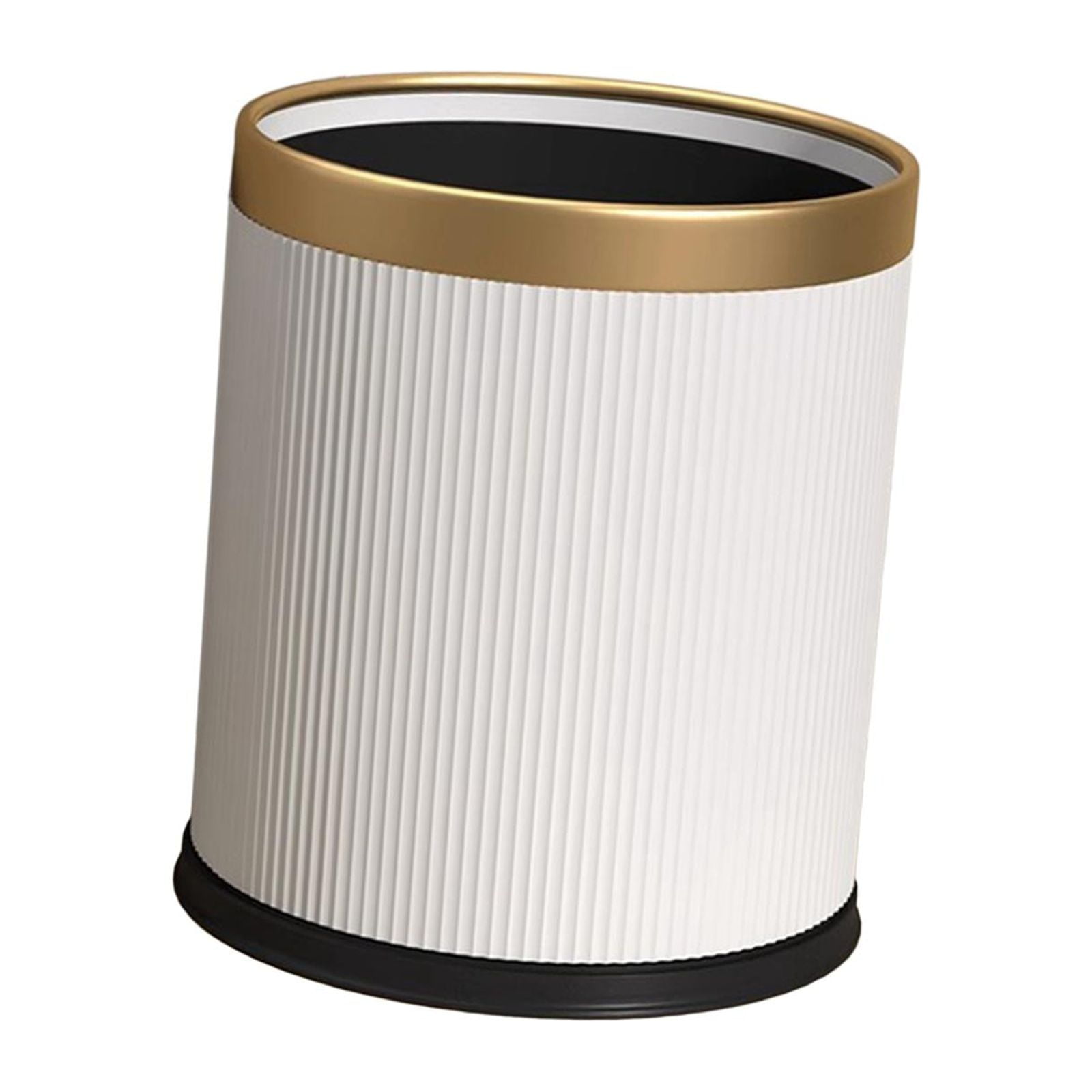 Open Top Trash Can Kitchen Trash Bin Dustbin Rustic Waste Container Waste Can Garbage Can for Home Dining Room Dorm Farmhouse Pure White