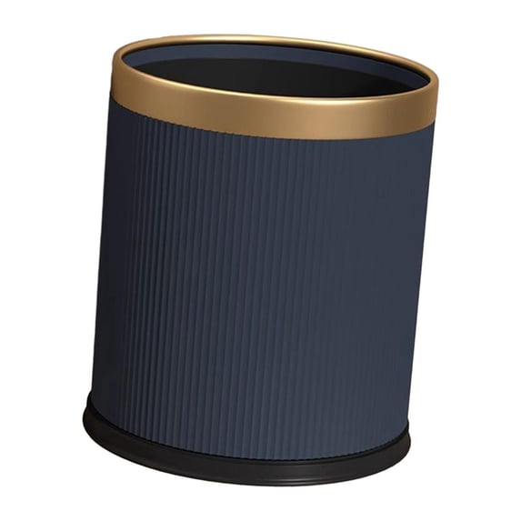 Open Top Trash Can Kitchen Trash Bin Trash Bucket Rustic Large Capacity Dustbin Waste Can Garbage Can for Apartment Guestroom Deep Blue