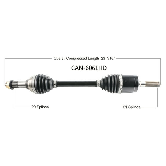 Open Trail HD 2.0 Axle Front Left Compatible With Can-Am Maverick Trail 800 2018-2020