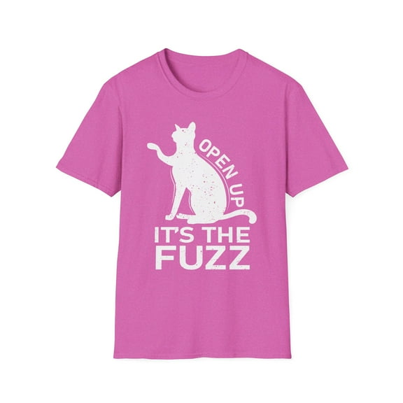 Open Up It's The Fuzz Funny Cat Silhouette T-Shirt