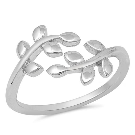 Open Vintage Double Plant Ring Sterling Silver Wrap Band 925 Jewelry Female Male Unisex Size 9