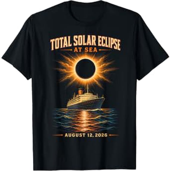 Open Water Ship Total Solar Eclipse 2026 Cruise At Sea T-Shirt ...