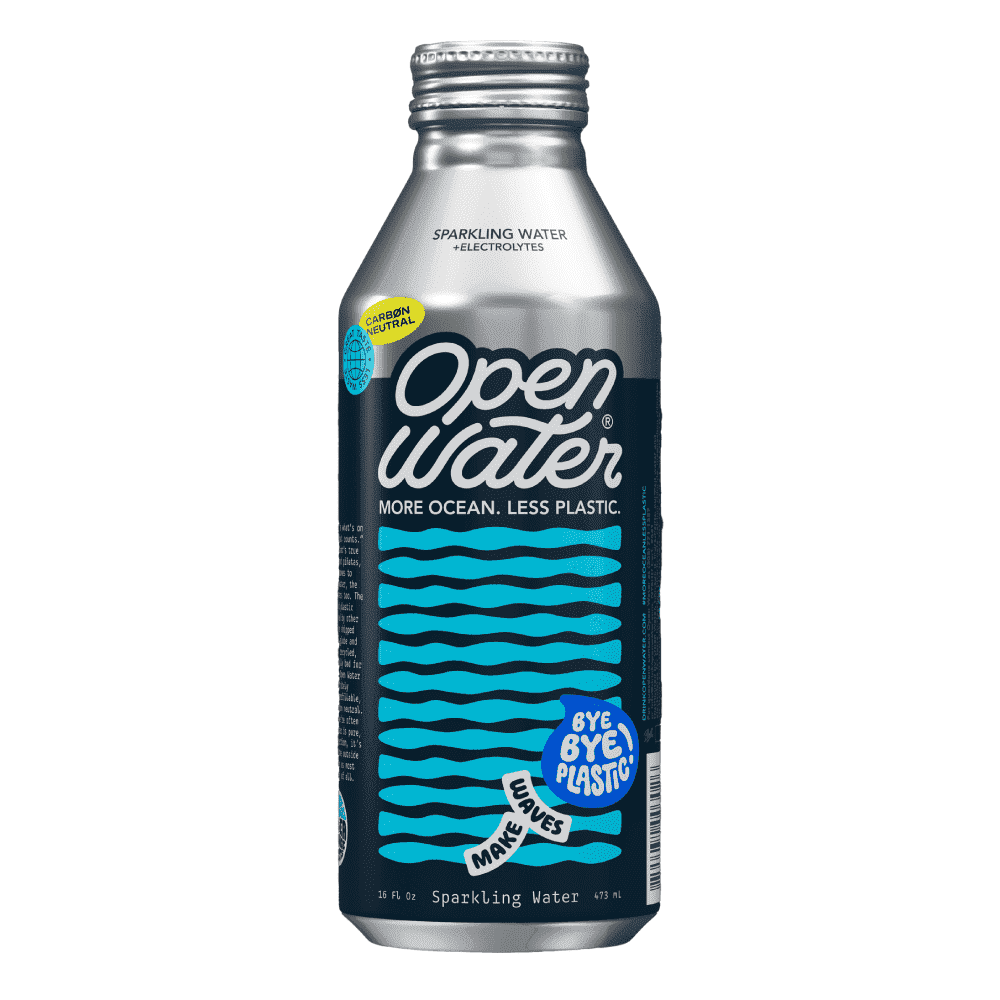 Open Water | Sparkling Bottled Water with Electrolytes in 16-oz Aluminum Bottles (2 Cases, 24 bottles TOTAL) | BPA-Free and Eco Friendly