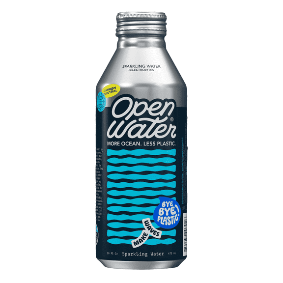 Open Water | Sparkling Bottled Water with Electrolytes in 16-oz Aluminum Bottles (2 Cases, 24 bottles TOTAL) | BPA-Free and Eco Friendly