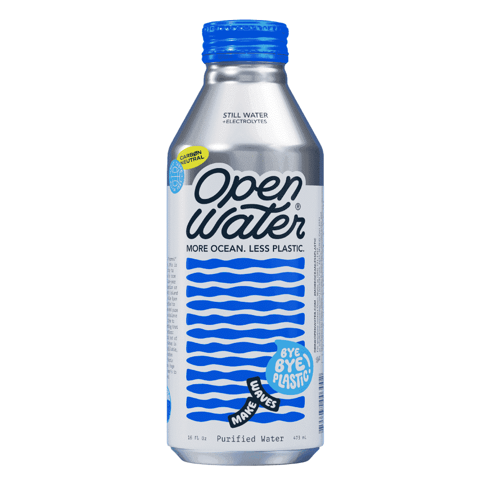 Open Water | Still Bottled Water with Electrolytes in 16-oz Aluminum Bottles (3 Cases, 36 bottles TOTAL) | BPA-Free and Eco Friendly