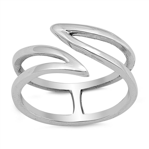 Open Wave Criss-Cross Ring .925 Sterling Silver Thumb Band Jewelry Female Male Unisex Size 6