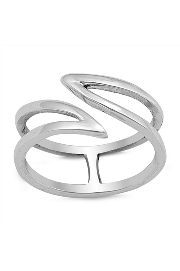 Open Wave Criss-Cross Ring .925 Sterling Silver Thumb Band Jewelry Female Male Unisex Size 6