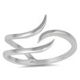 thumbnail image 1 of Open Wave Curve Adjustable Thumb Ring .925 Sterling Silver Band Jewelry Female Male Unisex Size 5, 1 of 4