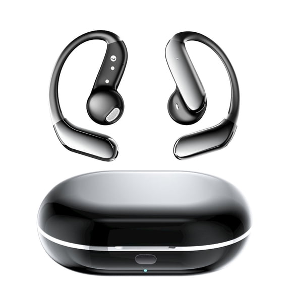 Open Wearable Stereo True Wireless Bluetooth Earbuds 5.4 Chip Touch Control Noise Cancellation 360 Surround Sound Ergonomic Open Ear Headphones For Sports Gaming,Black