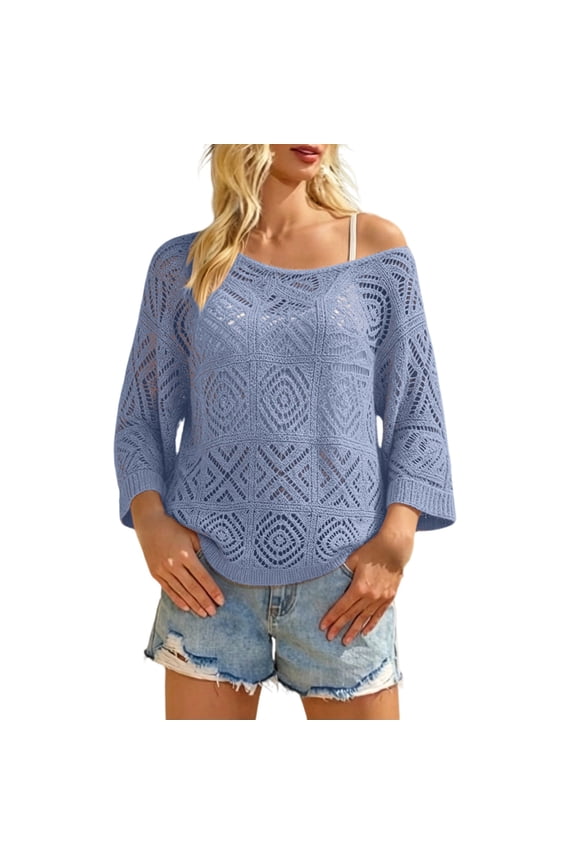 Open Weave Tops For Women Womens Mesh Tops Summer Loose Knit Summer Sweater Knit Cover Up Top Fun Tops For Women Sweater With Holes Loose Knit Sweaters For Women Fishnet Tops For Women