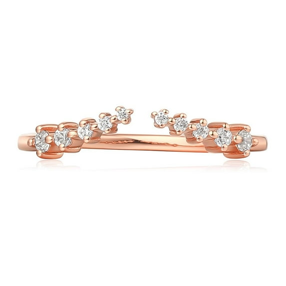 Open Wedding Ring 10K Rose Gold Moissanite Rings for Women