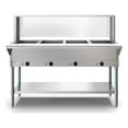 thumbnail image 1 of Four Pan Open Well Electric Steam Table with Undershelf and Sneeze-Guard, KM-OWS-4SG., 1 of 10