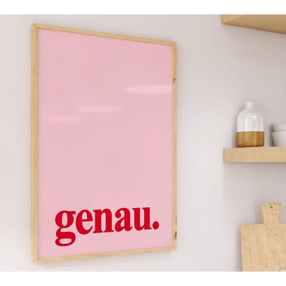 Genau German Minimalist Poster, Unframed Size 24x36