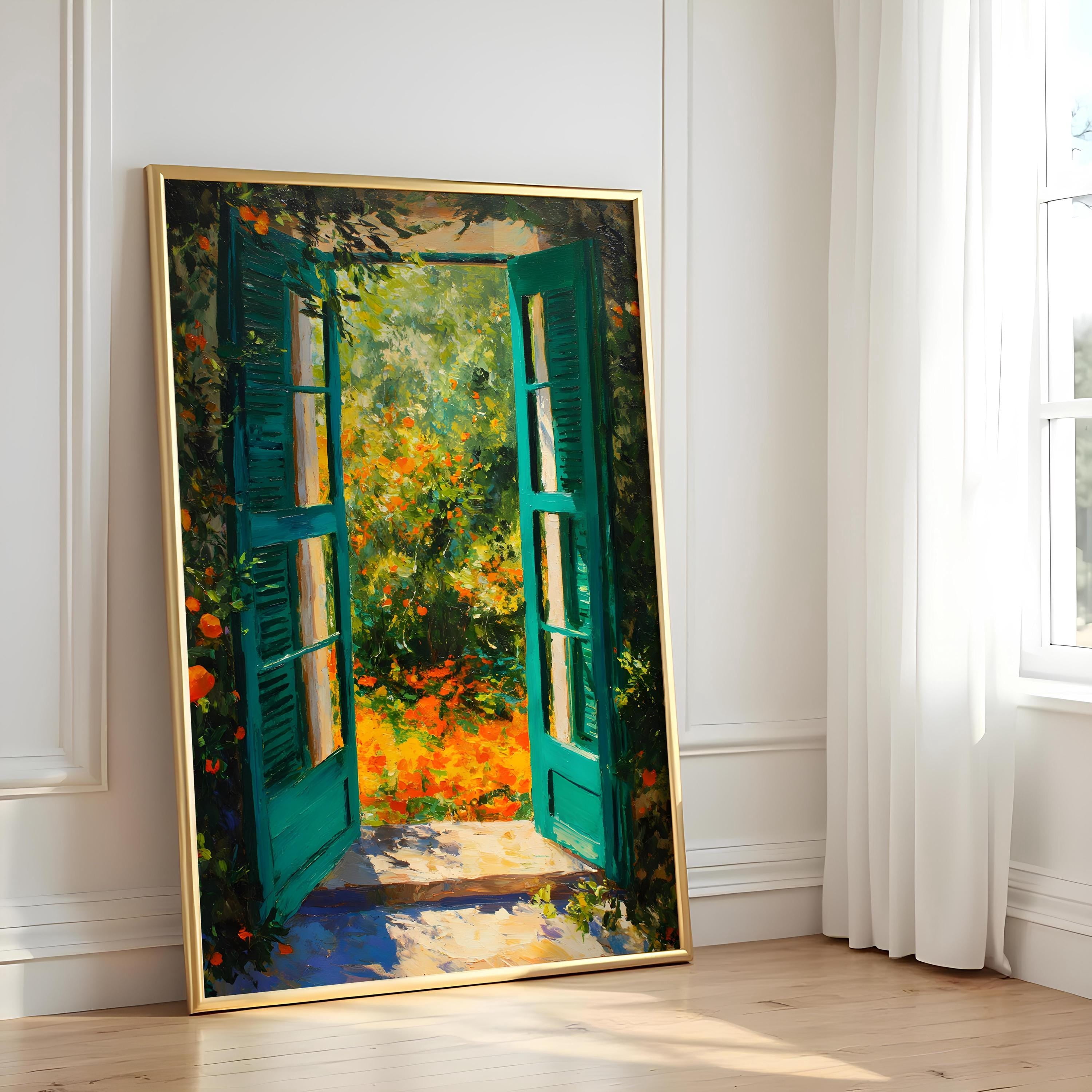 Open Window Botanical Poster Nature Inspired Wall Art Relaxing ...