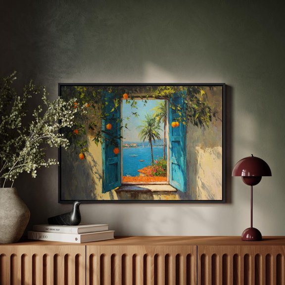 Open Window Coastal Fauvism Decor, Unframed Poster