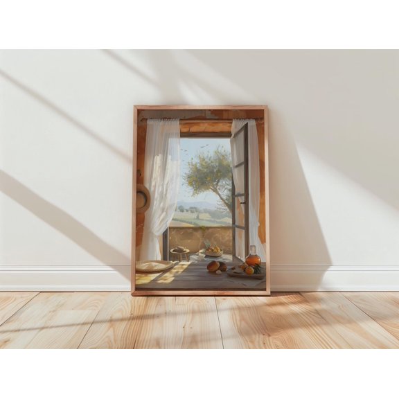 Open Window Farmhouse Rustic Kitchen Pastoral Landscape Poster Unframed Paper Print