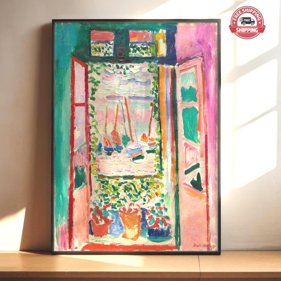 Open Window Fauvism Modern Colorful Decor, Unframed Poster