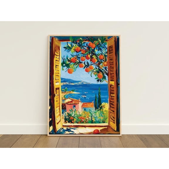 Open Window Henri Matisse Poster – Fauvism Mediterranean Sea Orange Tree Wall Art 8x12 UNFRAMED