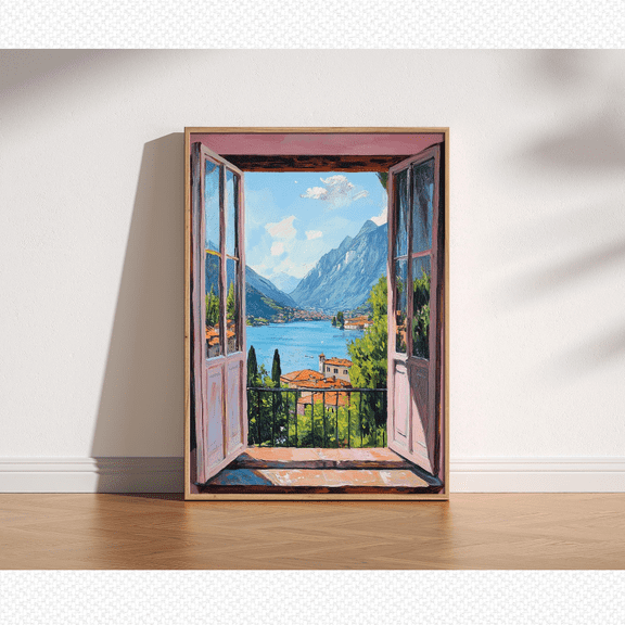 Open Window Matisse Style Mediterranean Poster, Poster Only