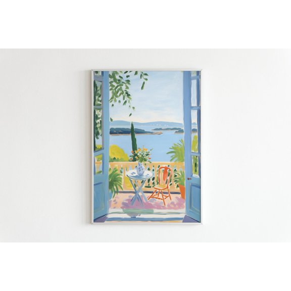 Open Window Modern Wall Art Vintage Home Office Home Decor Unframed Paper Print