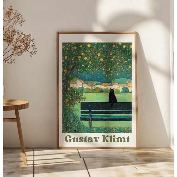 Open Window Scene Art Print, Black Cat Illustration, Home Decor, Unframed Paper Print Size 12x18