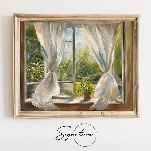 Open Window Summer Breeze Art, Gentle Wind Artwork, Refreshing Room View Art, Peaceful Summer Decor, Vintage Window Style 334 Home Decor, 8x12 UNFRAMED