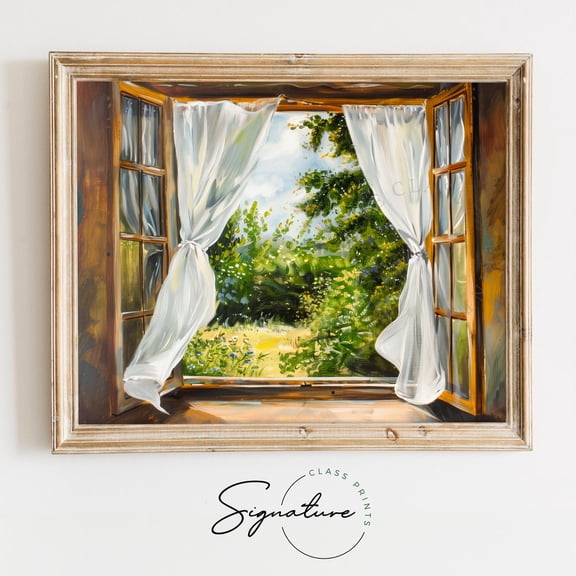 Open Window Summer Breeze Art, Gentle Wind Artwork, Refreshing Room View Art, Peaceful Summer Decor, Vintage Window Style, 560 Home Decor, 24x36 UNFRAMED