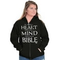 thumbnail image 1 of Open Your Heart Mind Bible Faith Zip Up Hoodie Men's Women's Brisco Brands X, 1 of 6