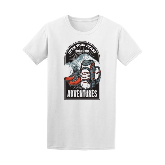 Open Your Heart To New Adventures Hiking Tee Men's -Image by Shutterstock