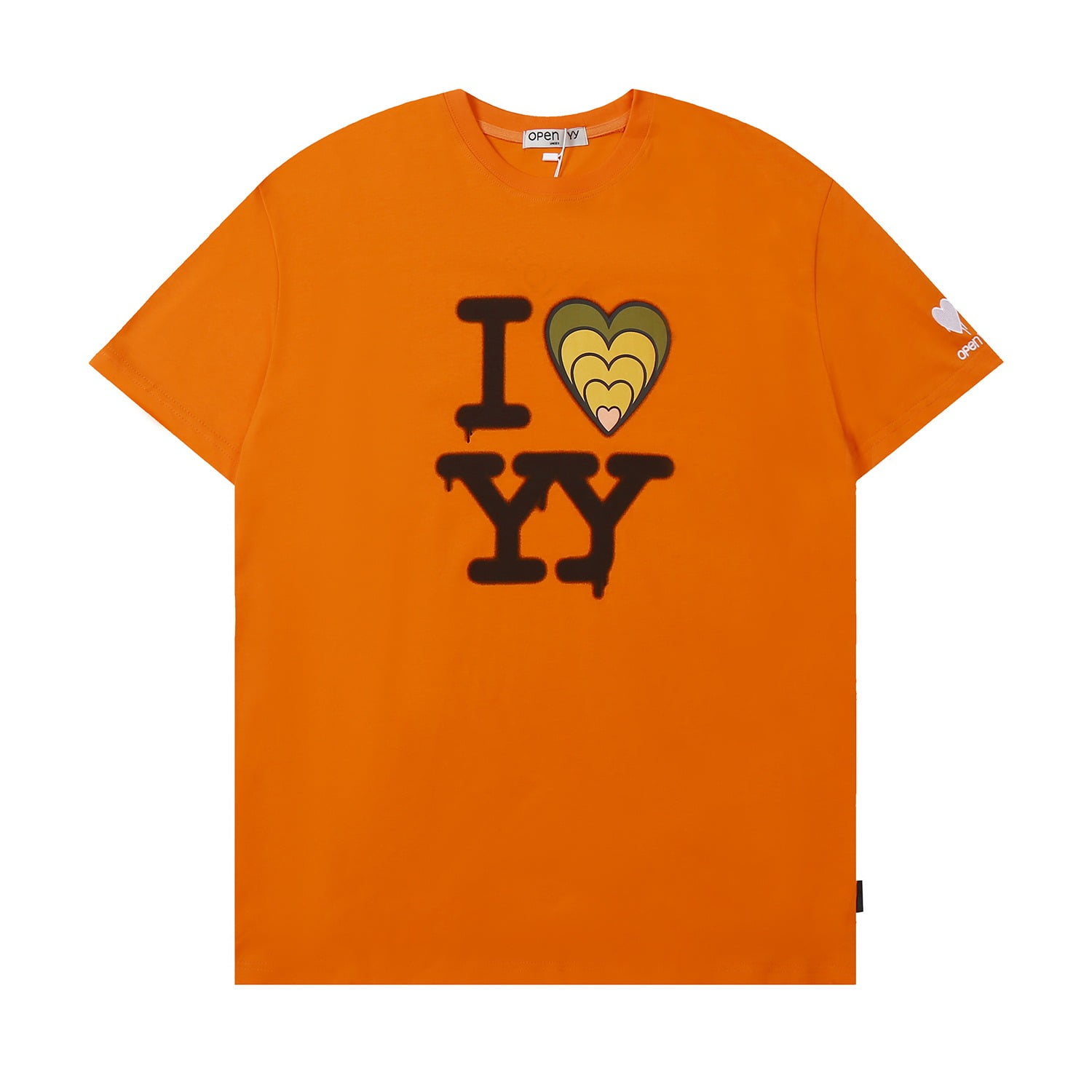 【OPEN YY】I LOVE YY BOX TEE (2COLORS) Open Yy T-Shirt I Love YY BOX Tee Women Crewneck Short