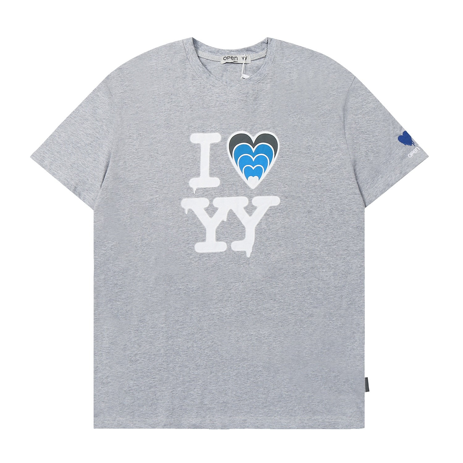 【OPEN YY】I LOVE YY BOX TEE (2COLORS) Open Yy T-Shirt I Love YY BOX Tee Women Crewneck Short