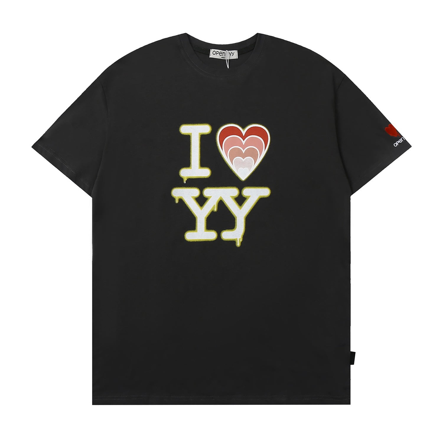 【OPEN YY】I LOVE YY BOX TEE◆ 5COLORS Open Yy T-Shirt I Love YY BOX Tee Women Crewneck Short