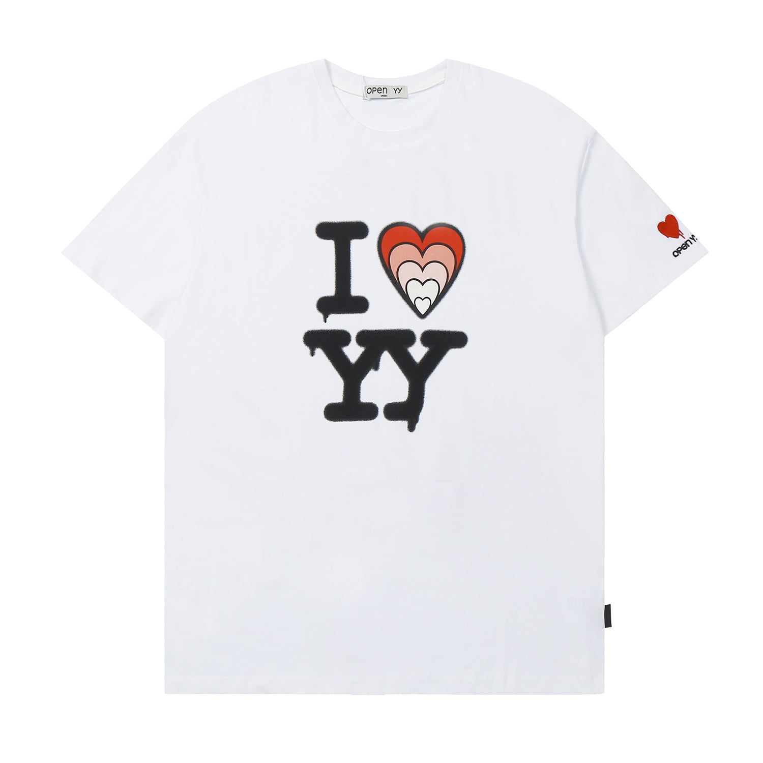 【OPEN YY】I LOVE YY BOX TEE◆ 5COLORS Open Yy T-Shirt I Love YY BOX Tee Women Crewneck Short
