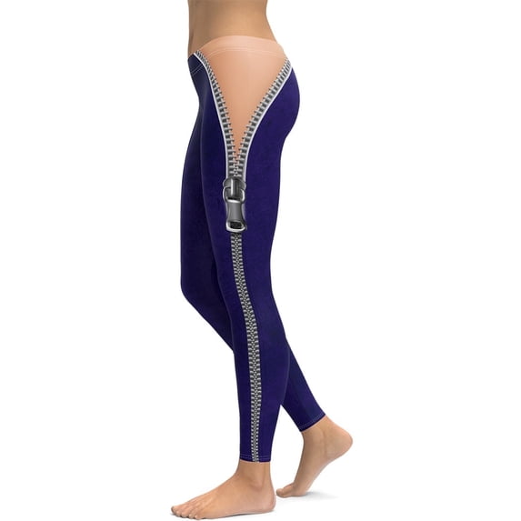 Open Zipper Leggings Size: S for Women | FIERCEPULSE