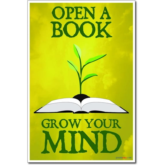 Open a Book Grow Your Mind - NEW Classroom Motivational Reading Poster