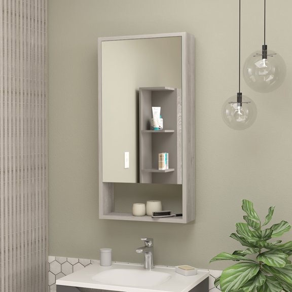 Open and Concealed Storage Combo - Add Elegance to Bathroom with This Cabinet