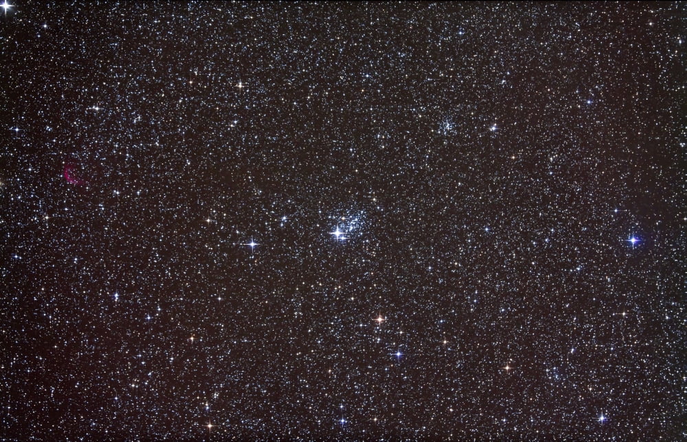 Open cluster NGC 457 in the constellation Cassiopeia Canvas Art - Alan DyerStocktrek Images (35 x 23)