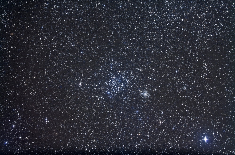 Open clusters Messier 35 and NGC 2158 in the constellation Gemini Canvas Art - Alan DyerStocktrek Images (35 x 23)
