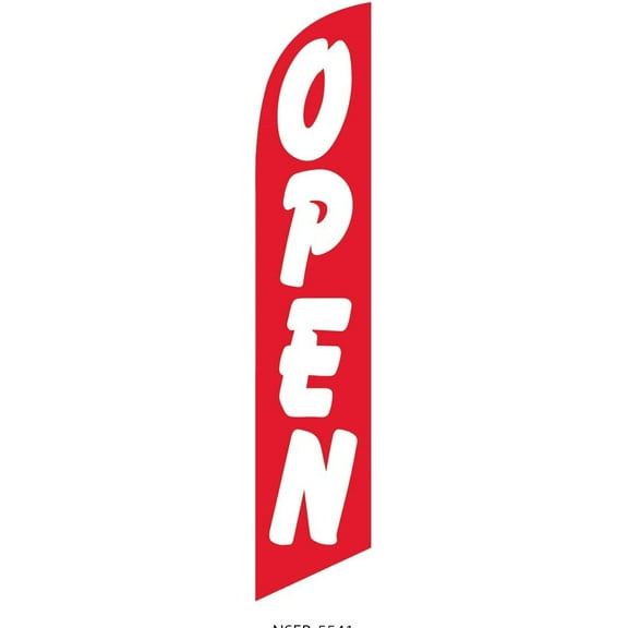 Open red/white Feather Banner Swooper Flag - Replacement FLAG ONLY