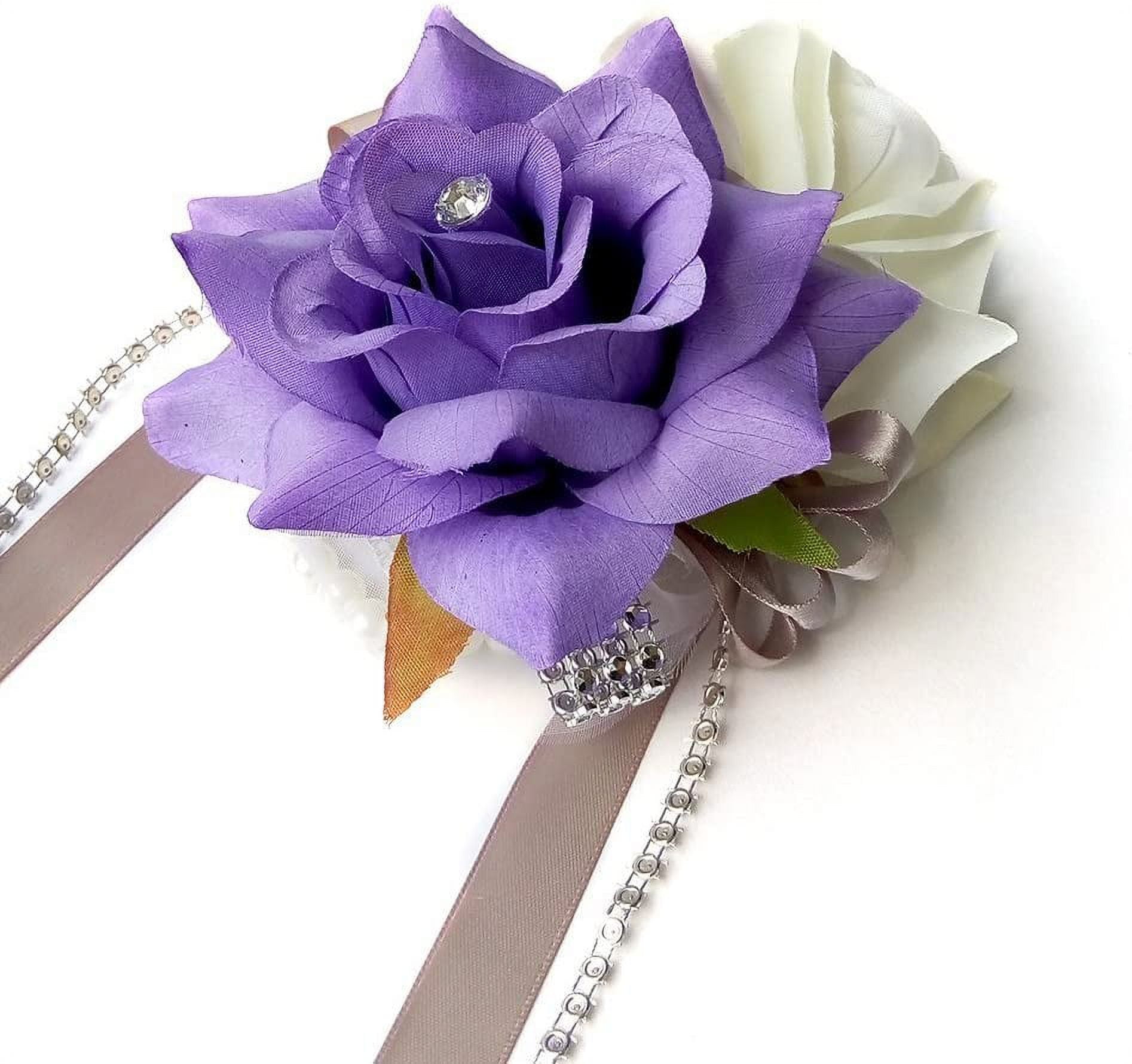 Open rose Wrist corsages with pearl wristband for wedding,prom,dance ...