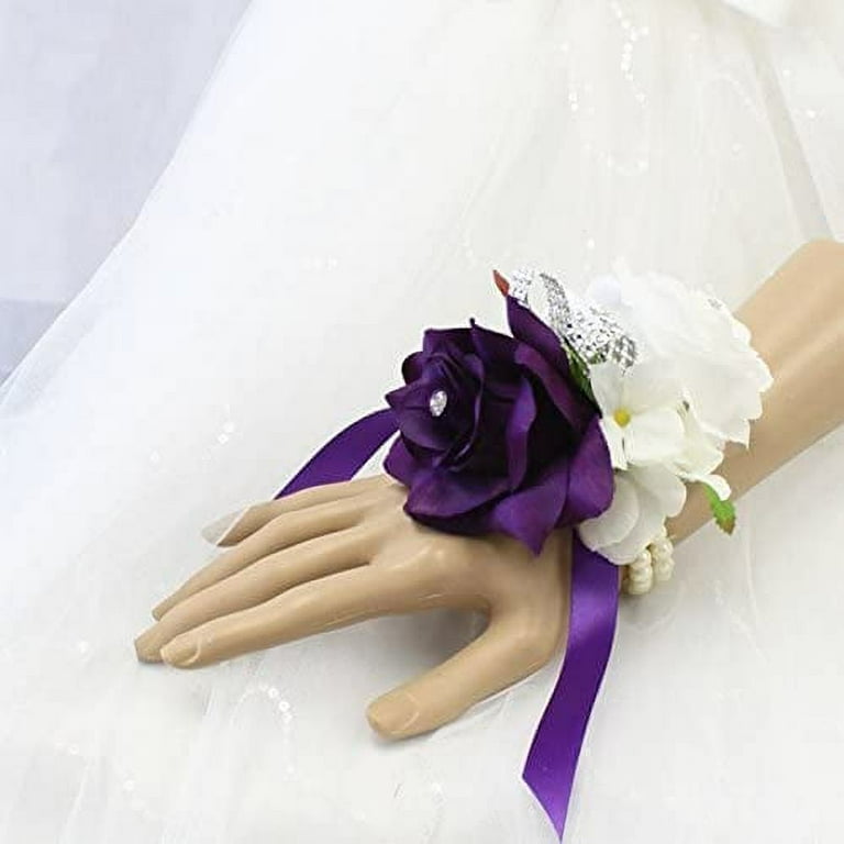 Purple flower corsages for prom deals