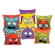 Open the Joy Emotions Pillow 6-Pack 2 Large, 2 Medium, 2 Small, Plush Feeling Faces for Kids