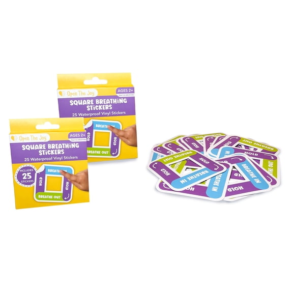 Open the Joy Square Breathing Sticker Class Pack, 25 Per Pack, 2 Packs