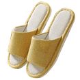 thumbnail image 1 of Open toe slipper with memory foam, soft indoor slipper for comfortegg yellow36-37, 1 of 5