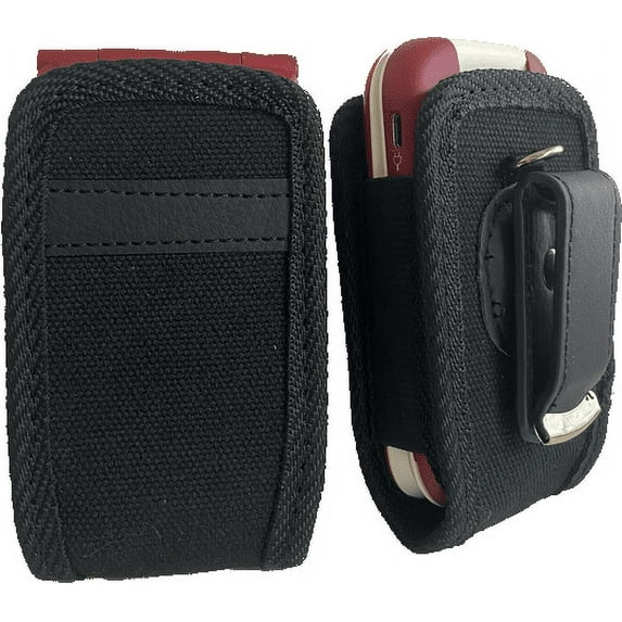 Open top soft Rugged case with flat clip that rotates compatible with Kazuna Etalk MyFlix Flip Phone