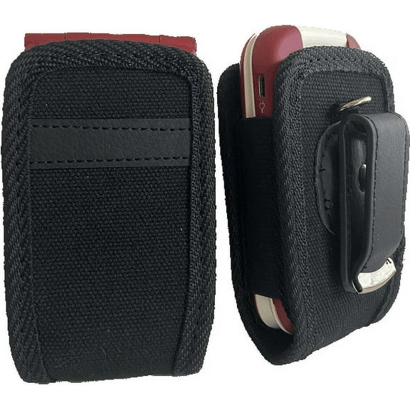 Open top soft Rugged case with flat clip that rotates fits Alcatel Go Flip 3