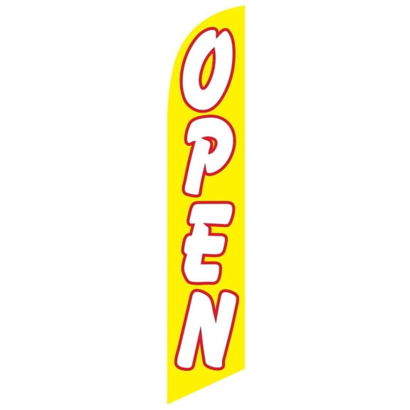 Open yellow/white Feather Banner Swooper Flag - Replacement FLAG ONLY