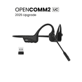 thumbnail image 1 of OpenComm2 UC 2025 Upgrade - Open-Ear Wireless Computer Headset with Boom Mic - Bone Conduction Bluetooth Stereo Headphones - USB-A Compatible with PC and Mac - Zoom Certified - with Bookmark, Black, 1 of 11